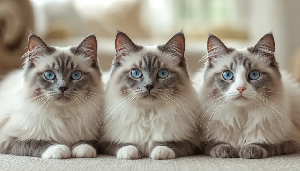 blue Ragdoll cat color and pattern variations