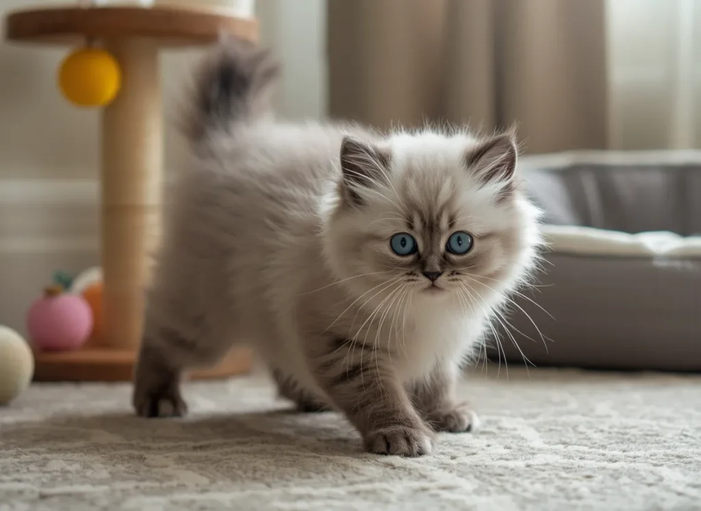grey Ragdoll kitten indoors